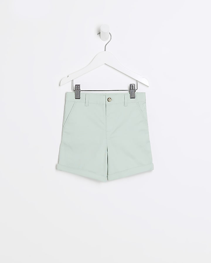 Mini Boys green Stretch Chino Shorts