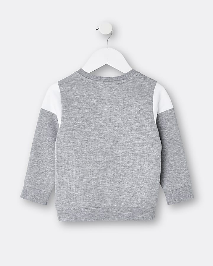 Mini Boys Grey Block Sweatshirt