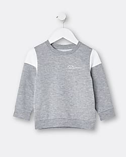 Mini Boys Grey Block Sweatshirt