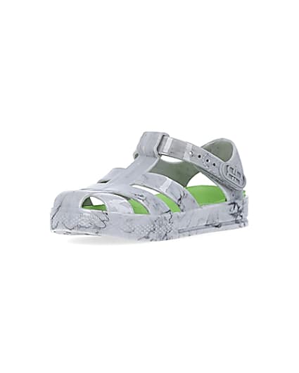 360 degree animation of product Mini boys grey caged jelly shoes frame-0