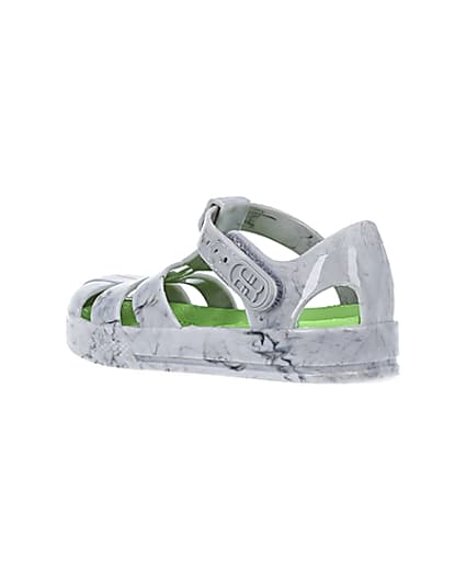 360 degree animation of product Mini boys grey caged jelly shoes frame-6