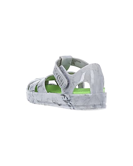 360 degree animation of product Mini boys grey caged jelly shoes frame-7