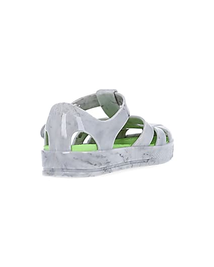 360 degree animation of product Mini boys grey caged jelly shoes frame-11