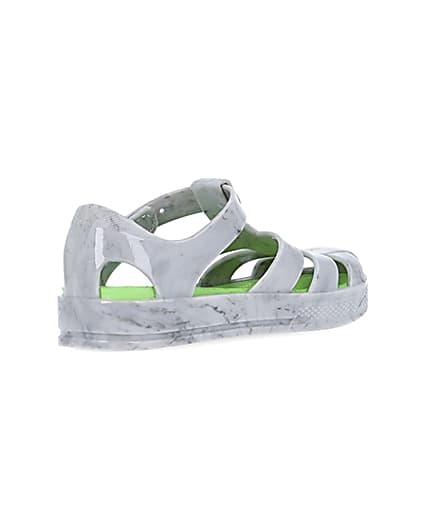 360 degree animation of product Mini boys grey caged jelly shoes frame-12