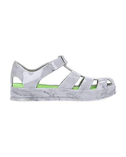 360 degree animation of product Mini boys grey caged jelly shoes frame-15