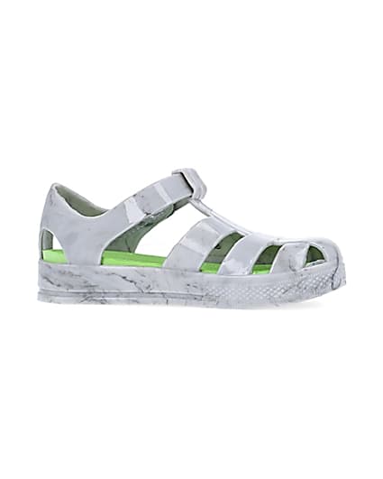 360 degree animation of product Mini boys grey caged jelly shoes frame-16