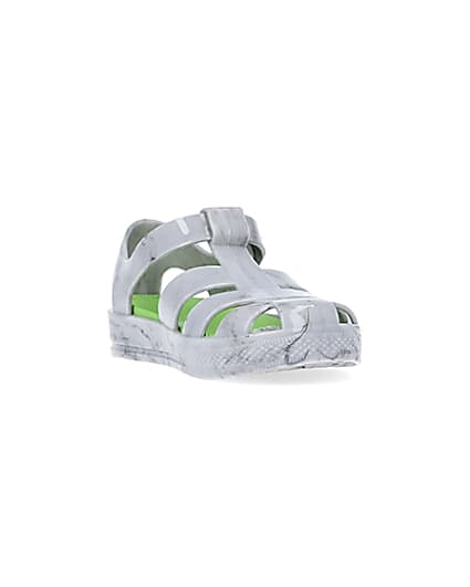 360 degree animation of product Mini boys grey caged jelly shoes frame-19