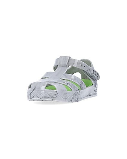 360 degree animation of product Mini boys grey caged jelly shoes frame-23