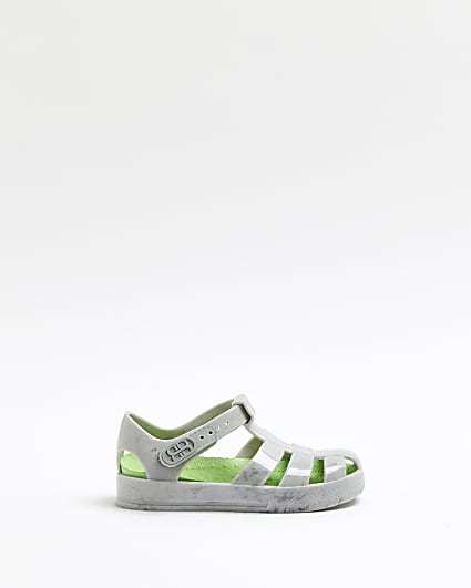 Mini boys grey caged jelly shoes