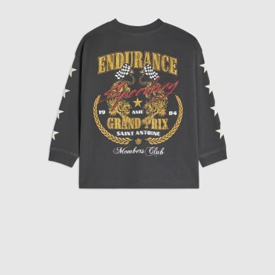 Mini Boys Grey Endurance Long Sleeve T-Shirt