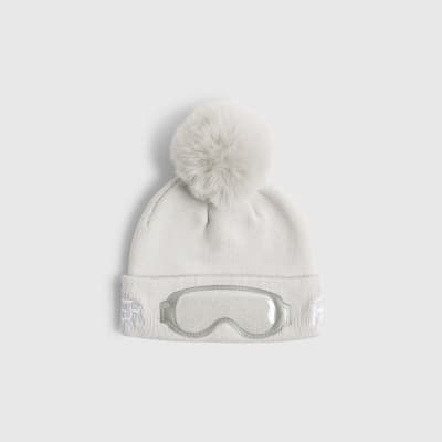 Mini Boys Grey Goggle Beanie Hat