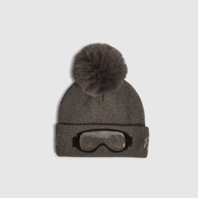 Mini Boys Grey Goggle Beanie