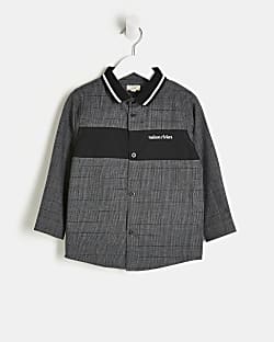 Mini Boys Grey Maison Riviera Check Shirt