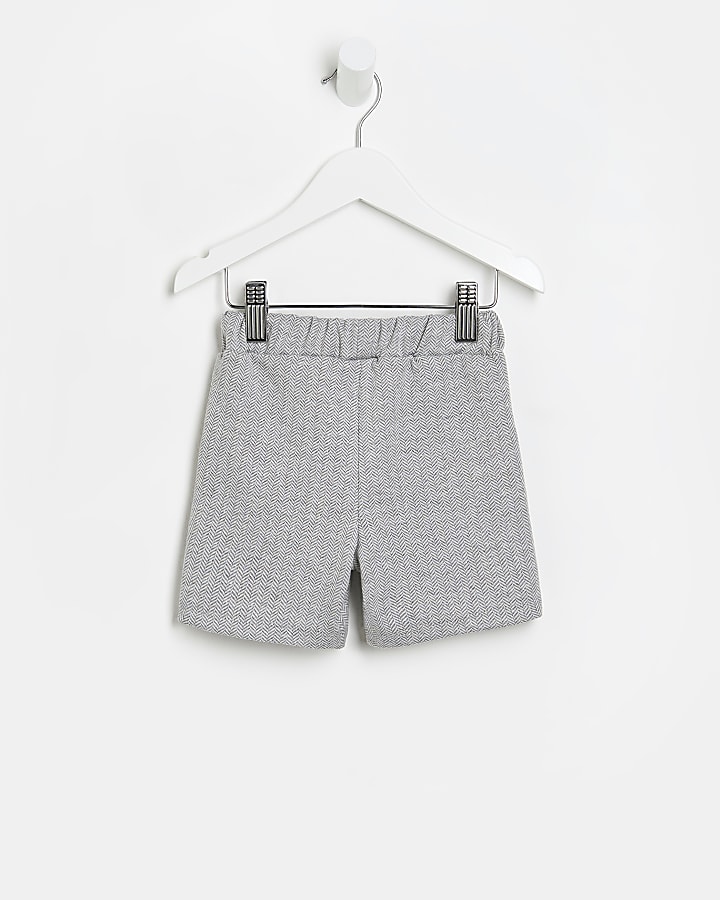 Mini boys grey Maison Riviera jersey shorts