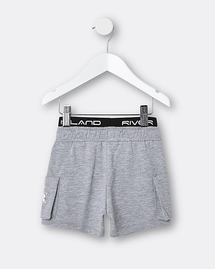 Mini boys grey RI waistband shorts