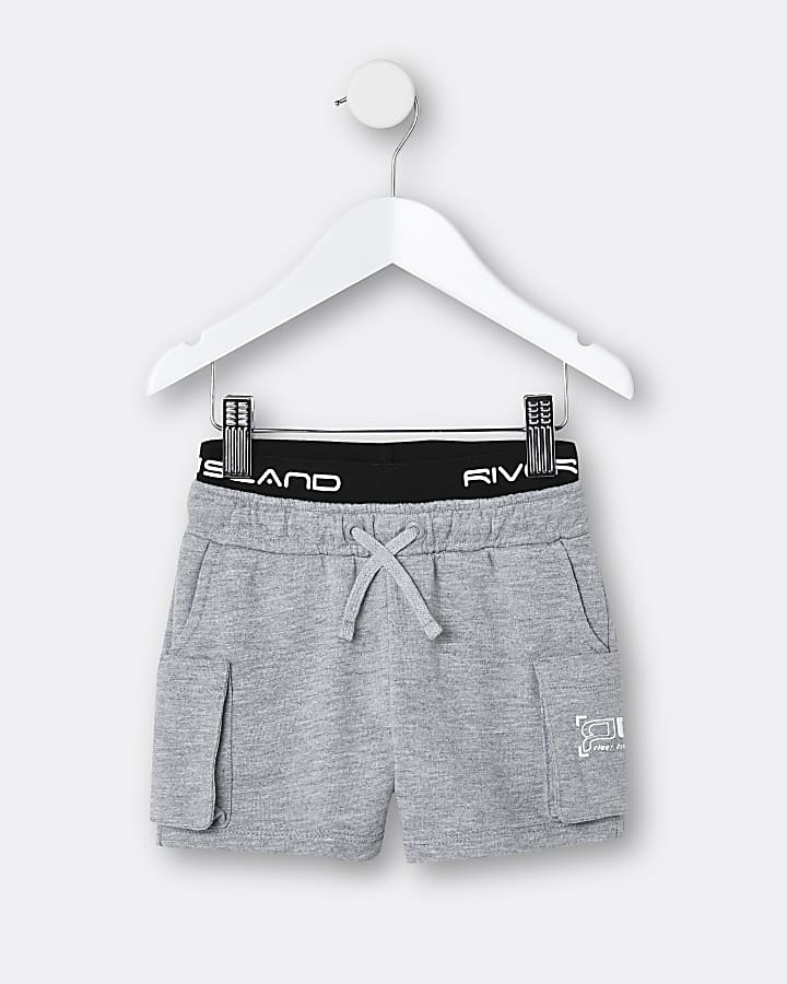 Mini boys grey RI waistband shorts