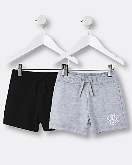 Mini boys grey RIR shorts 2 pack