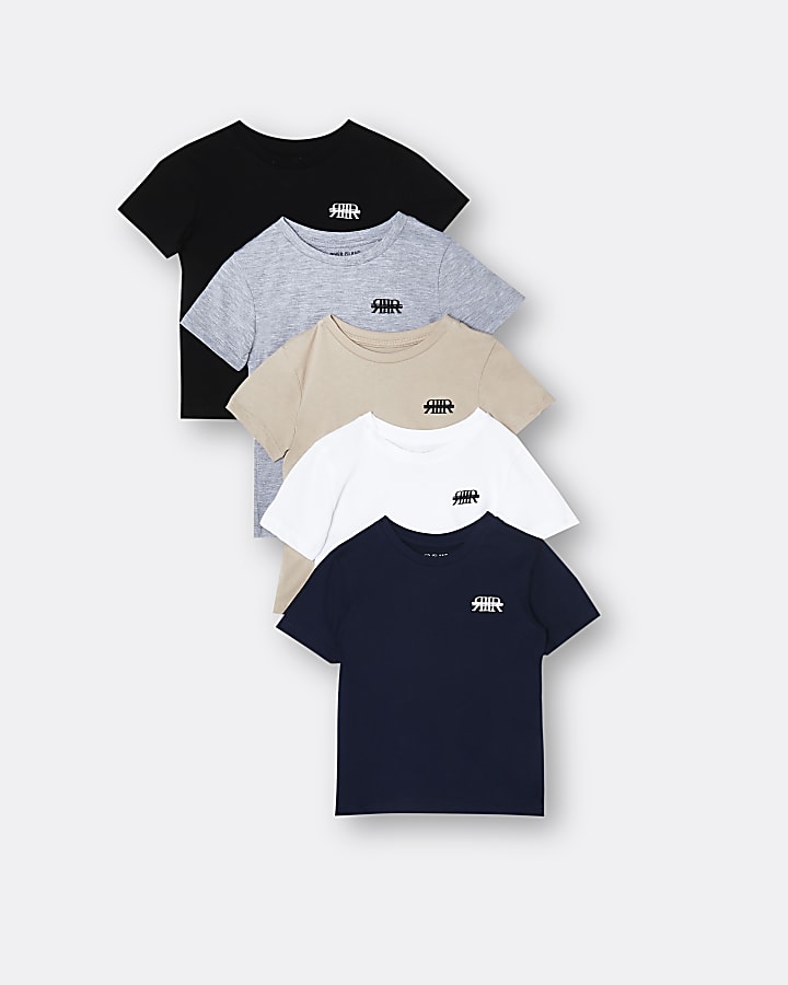 Mini boys grey RR branded t-shirt 5 Pack