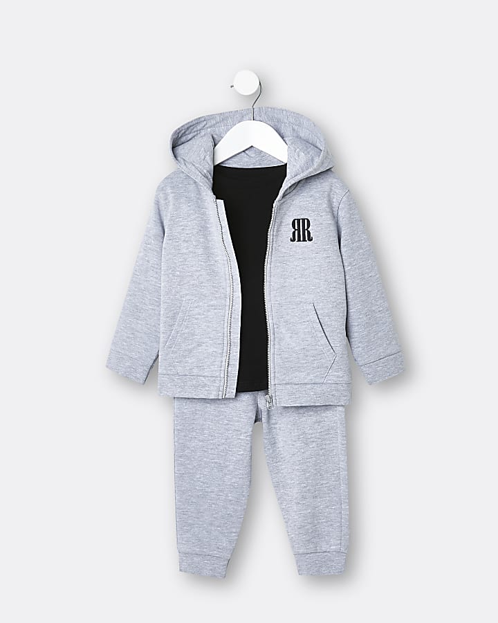 Mini boys grey RR hoodie and jogger outfit