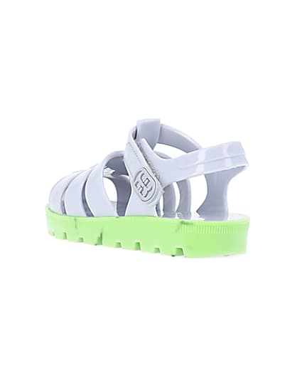 360 degree animation of product Mini Boys Grey Rubber Jelly Sandals frame-7