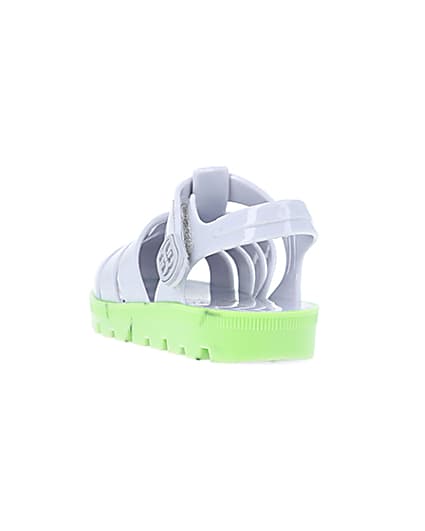 360 degree animation of product Mini Boys Grey Rubber Jelly Sandals frame-8