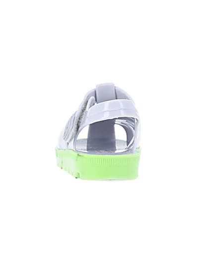 360 degree animation of product Mini Boys Grey Rubber Jelly Sandals frame-9