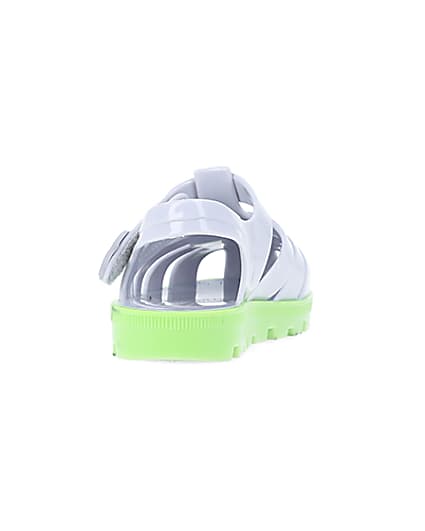 360 degree animation of product Mini Boys Grey Rubber Jelly Sandals frame-10