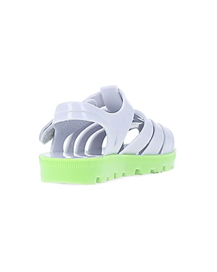 360 degree animation of product Mini Boys Grey Rubber Jelly Sandals frame-11