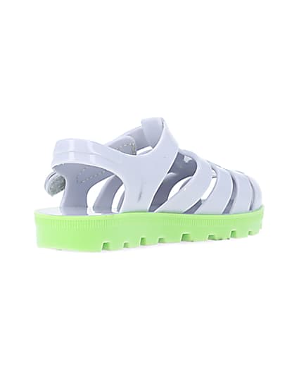 360 degree animation of product Mini Boys Grey Rubber Jelly Sandals frame-12