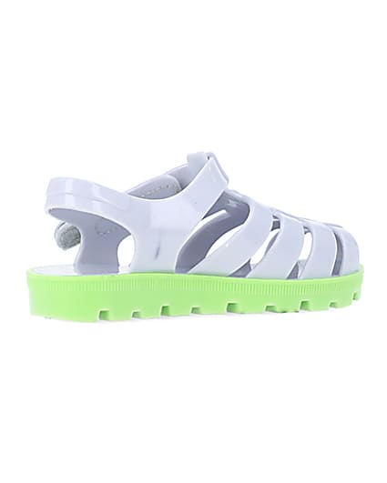 360 degree animation of product Mini Boys Grey Rubber Jelly Sandals frame-13