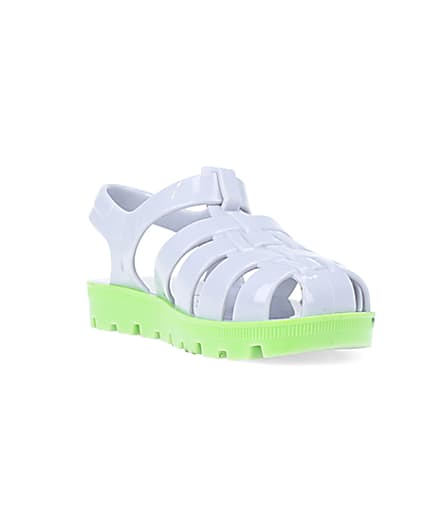 360 degree animation of product Mini Boys Grey Rubber Jelly Sandals frame-19
