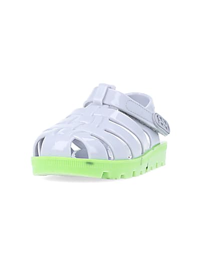 360 degree animation of product Mini Boys Grey Rubber Jelly Sandals frame-23