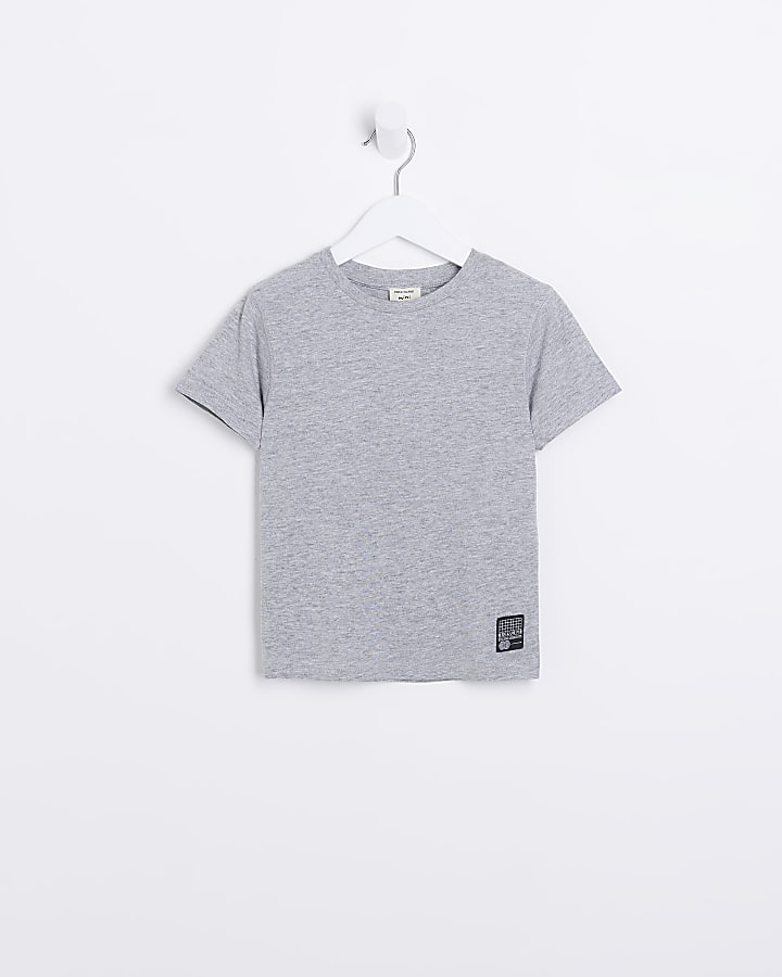 Mini Boys Grey Short Sleeve T-shirt