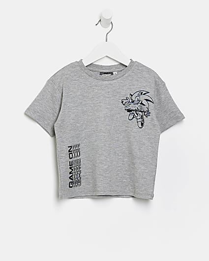 Mini Boys Grey Sonic Graphic T-shirt