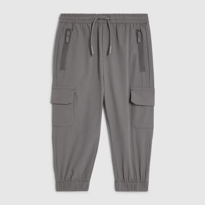 Mini Boys Grey Tech Pocket Cargo Trousers