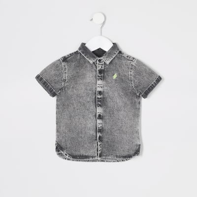 boys black denim shirt