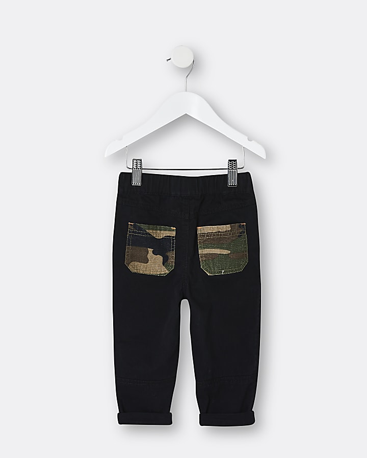Mini boys khaki camo cargo trousers