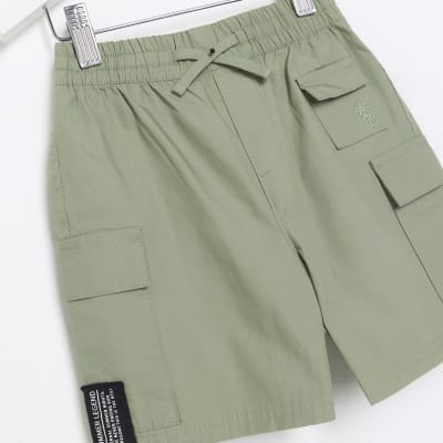 Mini boys khaki cargo shorts River Island