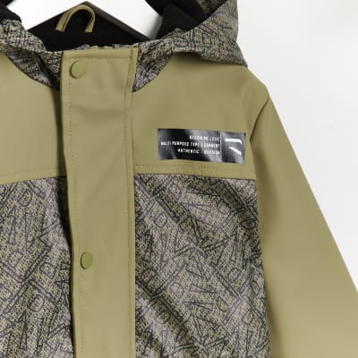 Mini boys khaki colour block rainmac
