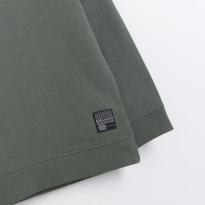 Mini Boys Khaki Crew Neck Sweatshirt
