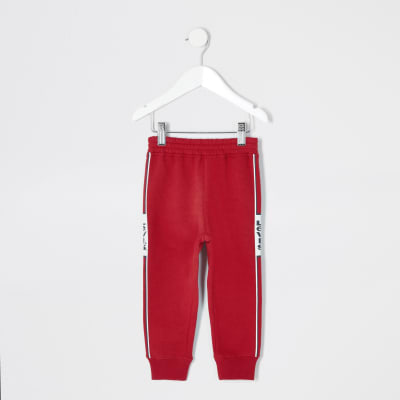 boys red joggers