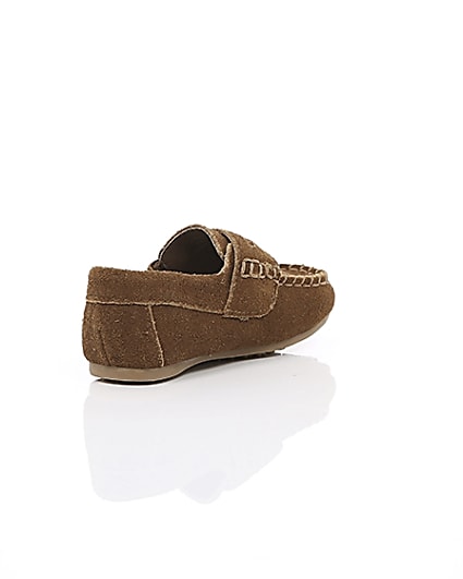 360 degree animation of product Mini boys light brown velcro loafers frame-13