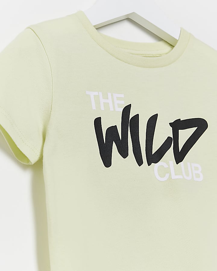 Mini boys lime 'Wild Club' t-shirt