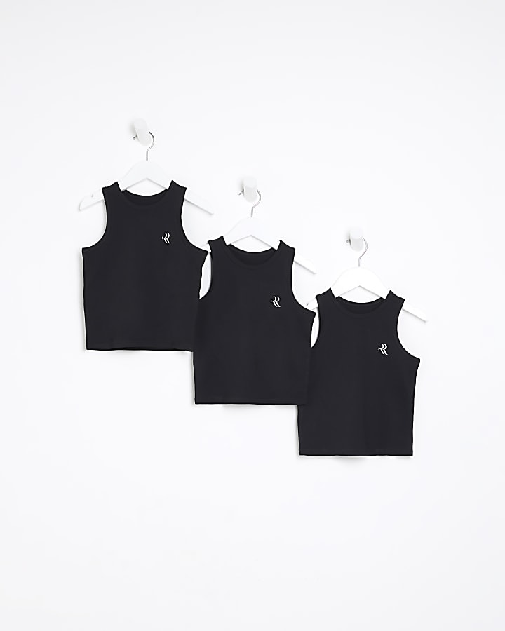 Mini boys logo vest 3 pack