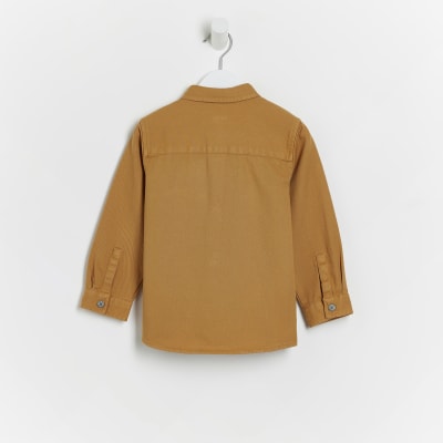 Mini Boys Mustard Long Sleeve Shacket