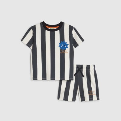Mini Boys Navy Abbie Rosie Striped Set