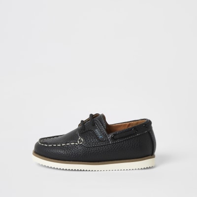 Mini boys navy laceup boat shoes River Island