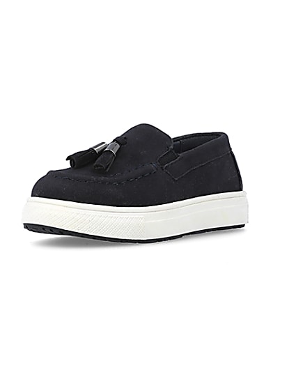 360 degree animation of product Mini boys navy loafers frame-0