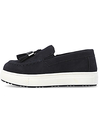 360 degree animation of product Mini boys navy loafers frame-3