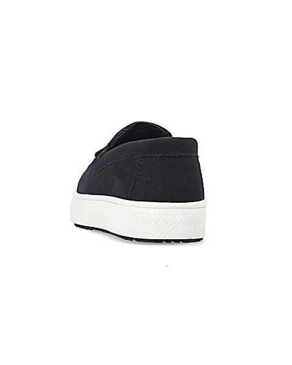 360 degree animation of product Mini boys navy loafers frame-8